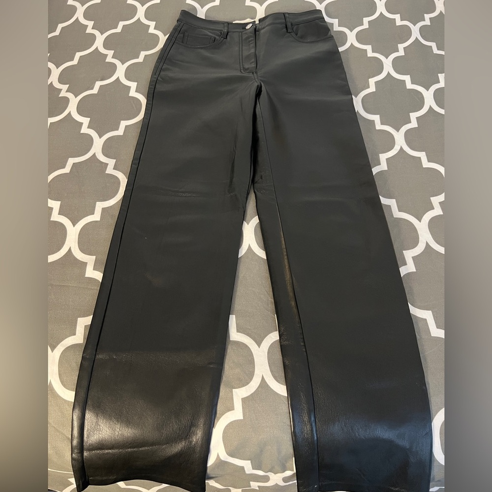 Wilfred Black Faux Leather Trousers